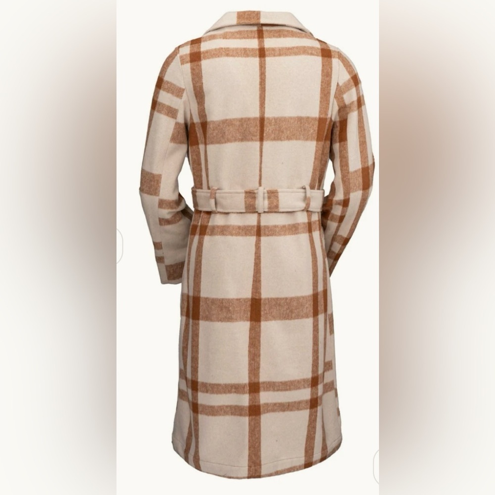 Plaid Belted Coat Outback Trading New​ - Picture 2 of 5